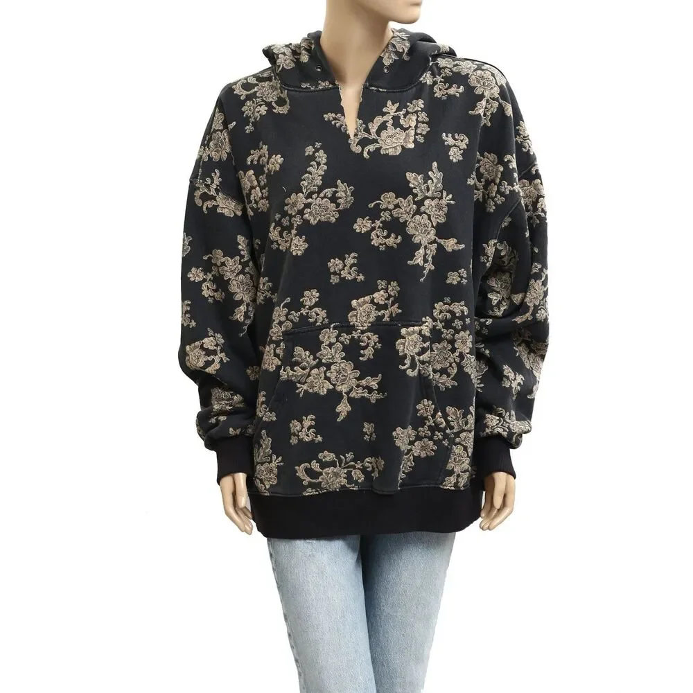 Free People We The Free It's A Vibe Print Hoodie Top Oversized Slouchy XS 288045 - Picture 4 of 9